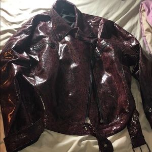 Burgundy Snakeskin Jacket